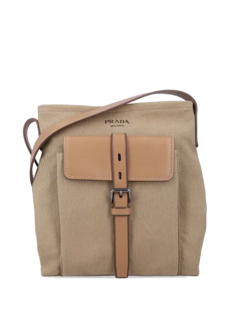 Prada buckle-fastening front-pocket messenger bag