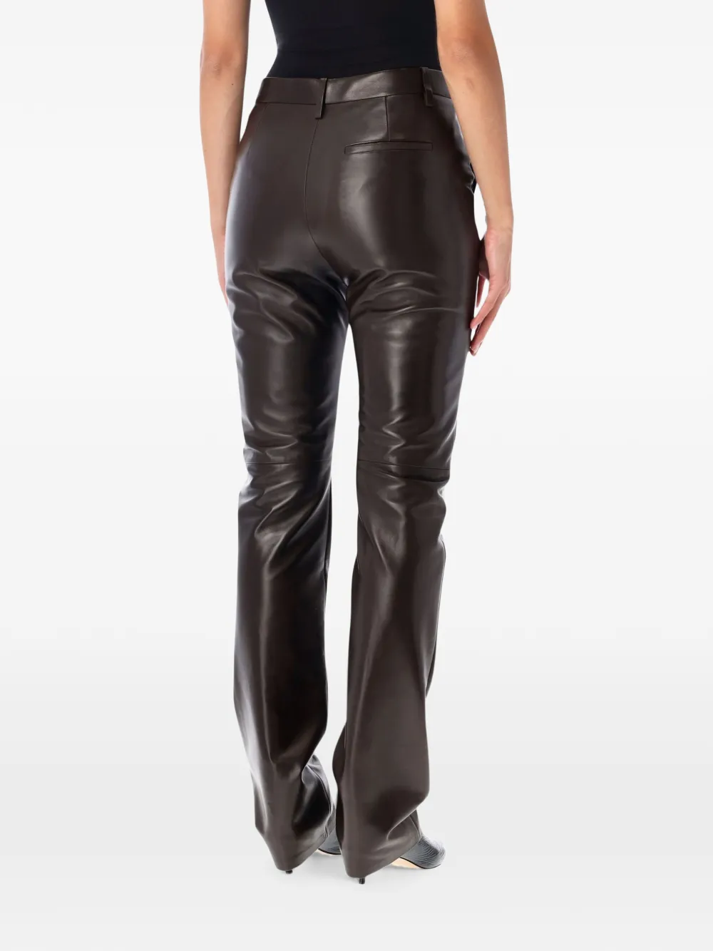 Ralph Lauren Collection Bandbury leren broek Bruin