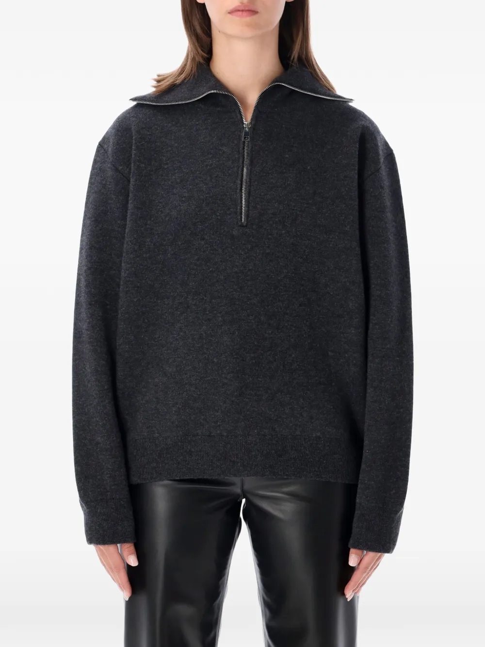 Róhe quarter-zip knitted sweatshirt