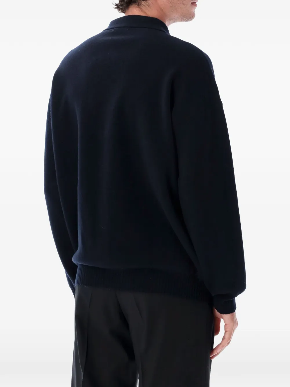 Roberto Collina quarter-zip chest-pocket sweater Blauw
