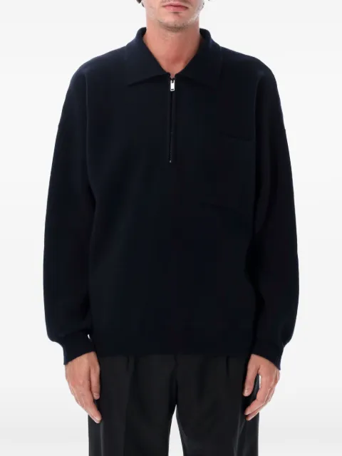 Roberto Collina Pullover mit Brusttasche und kurzem Reißverschluss