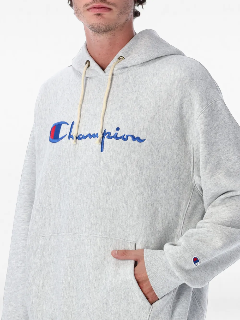 Champion Hoodie met geborduurd logo Grijs