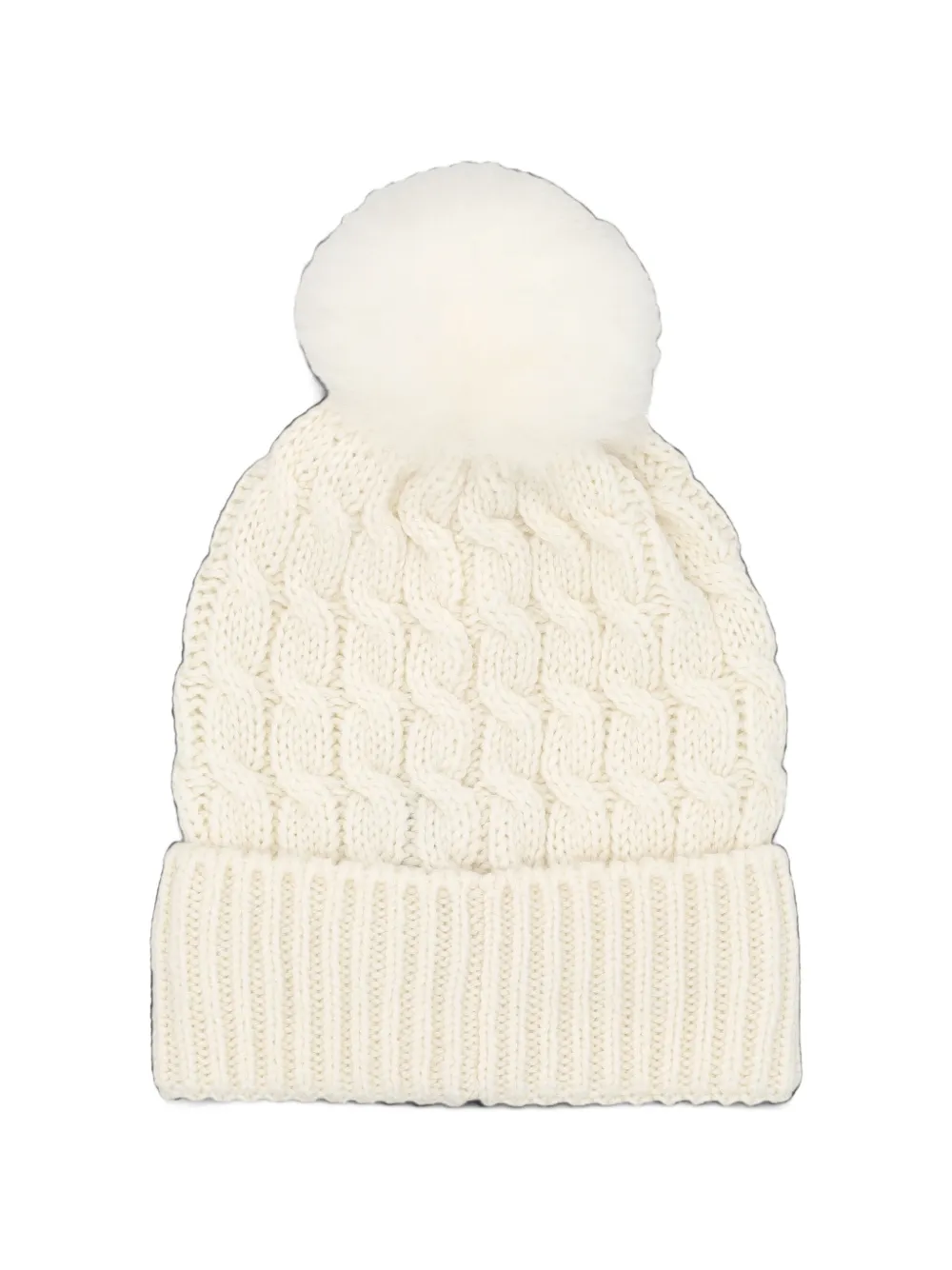Moncler Grenoble cable-knit pompom beanie hat Wit