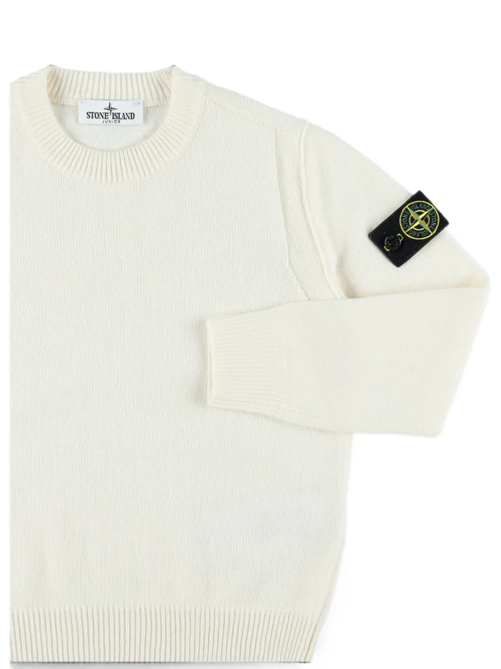 Stone Island Junior Trui met Compass-logopatch Beige