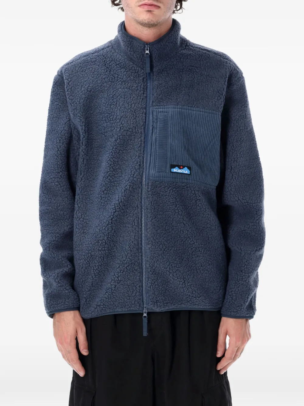 KAVU Wayside corduroy-panel fleece jacket - Bleu KAVU Wayside corduroy-panel fleece jacket - Bleu