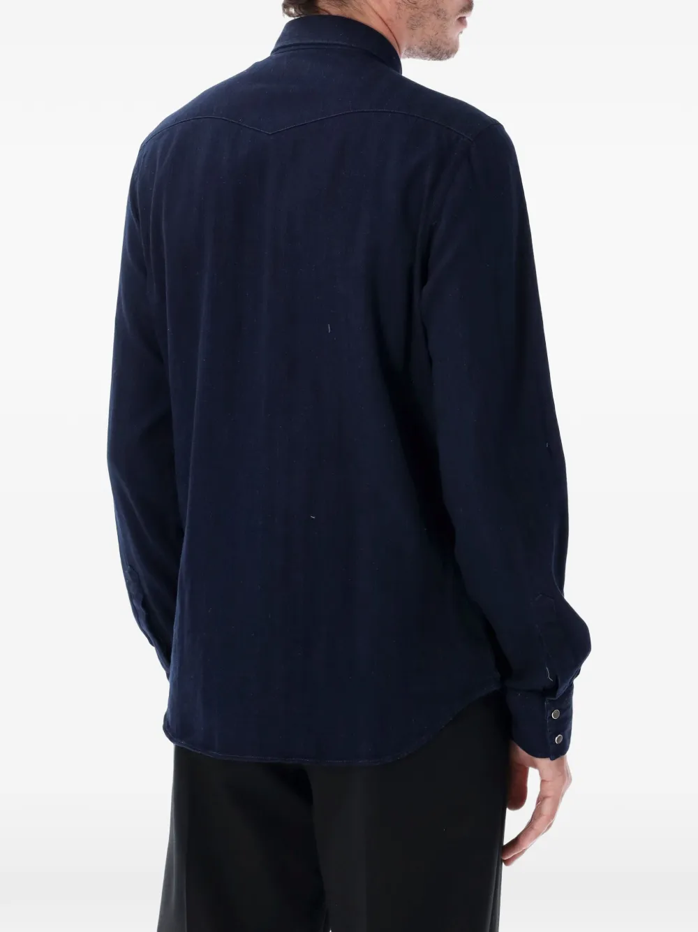 Xacus western-yoke pocket-detail shirt Blauw