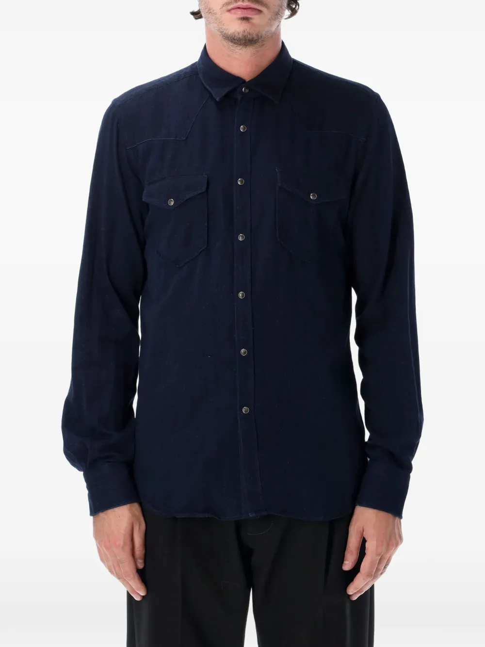 Xacus western-yoke pocket-detail shirt - Blau
