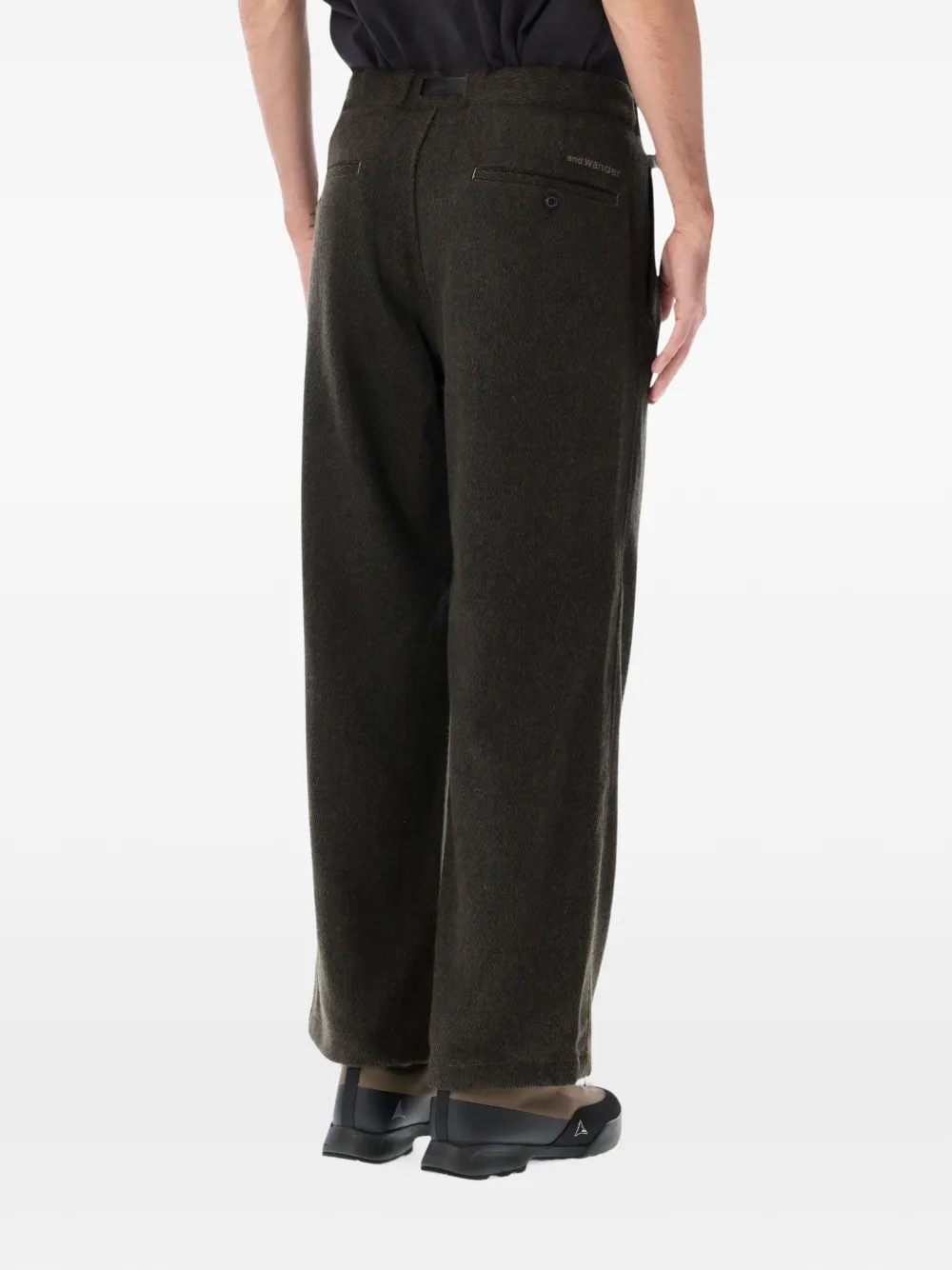 and Wander pleated wide-leg trousers Groen