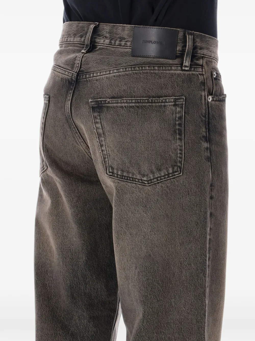 Sunflower faded straight-leg jeans Zwart