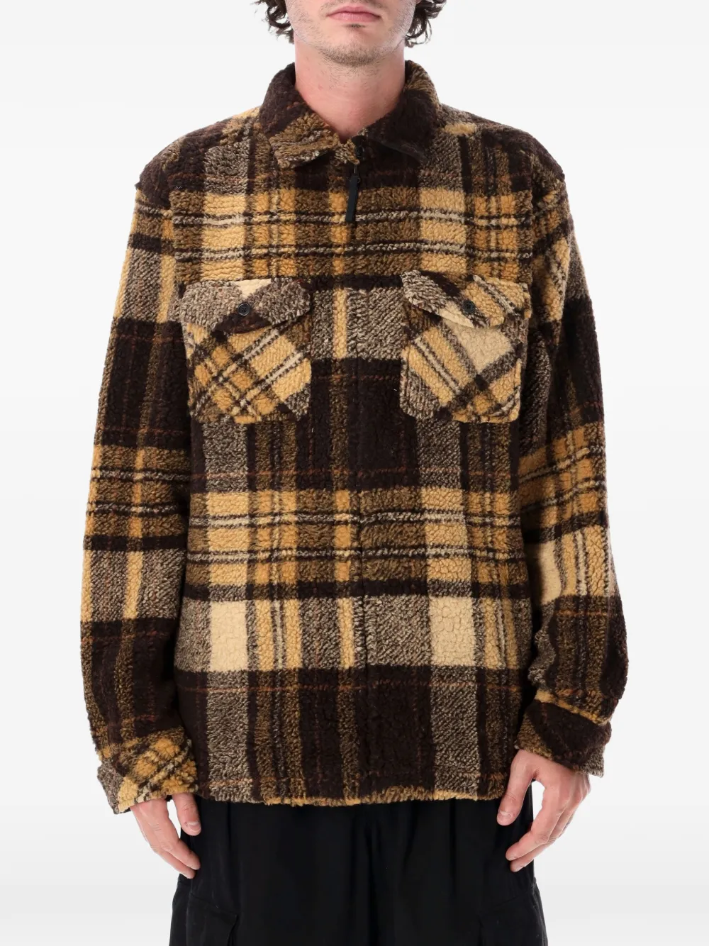 KAVU McCord Creek check-pattern fleece overshirt - Marron KAVU McCord Creek check-pattern fleece overshirt - Marron
