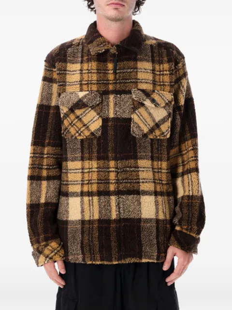 KAVU McCord Creek check-pattern fleece overshirt