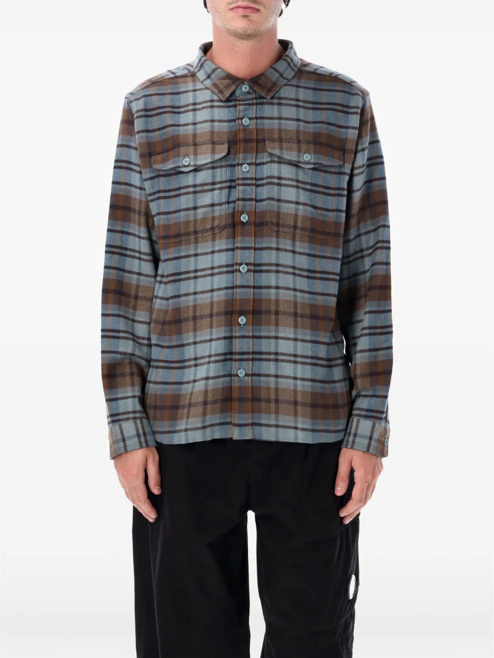 Patagonia 피오르 플란넬 체크 패턴 셔츠 | 블루 | Image 1