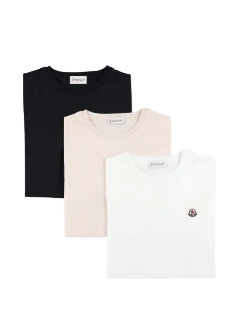 Moncler Enfant logo-patch set of three T-shirts