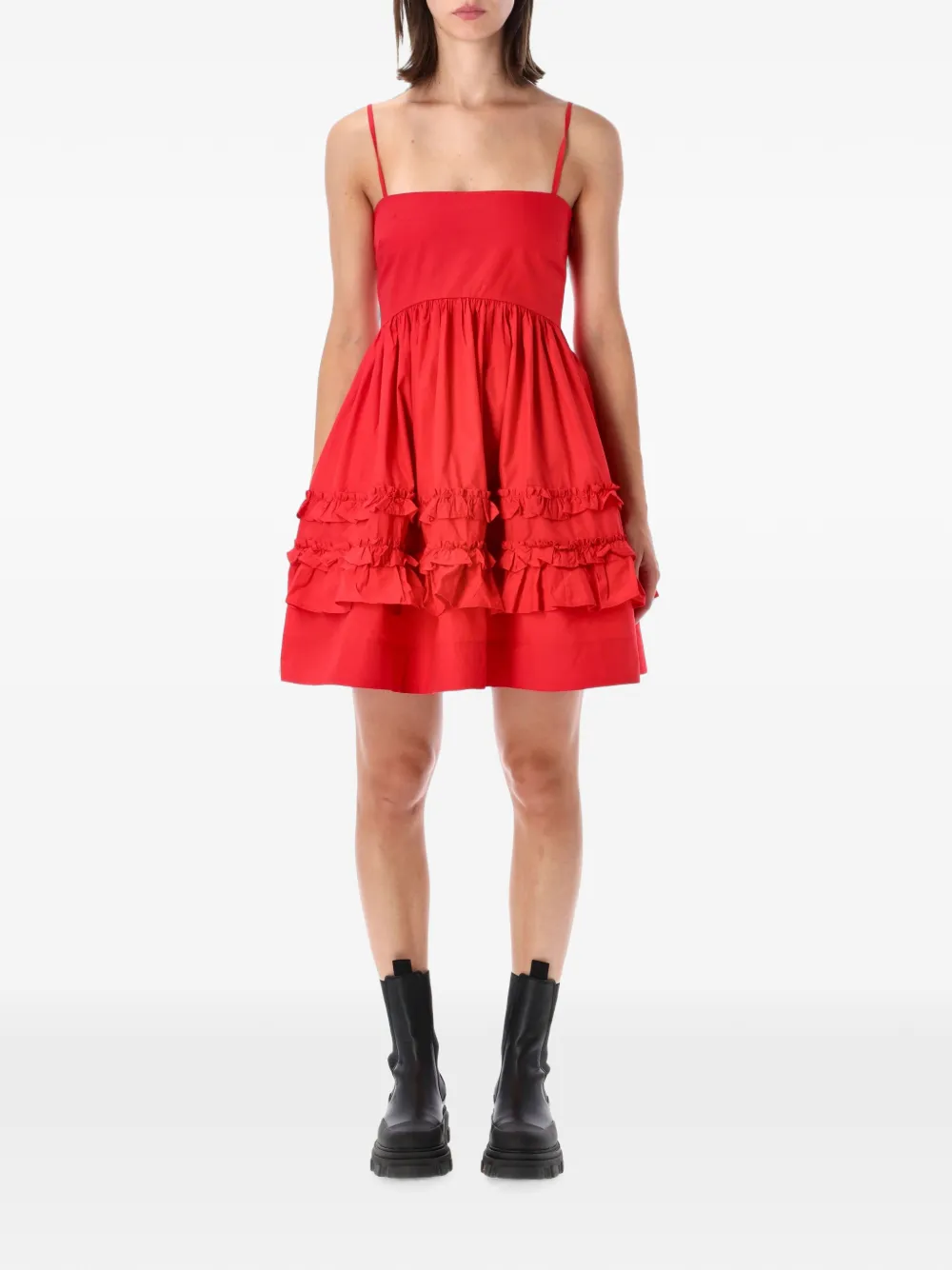 GANNI dress in red cotton - Rosso