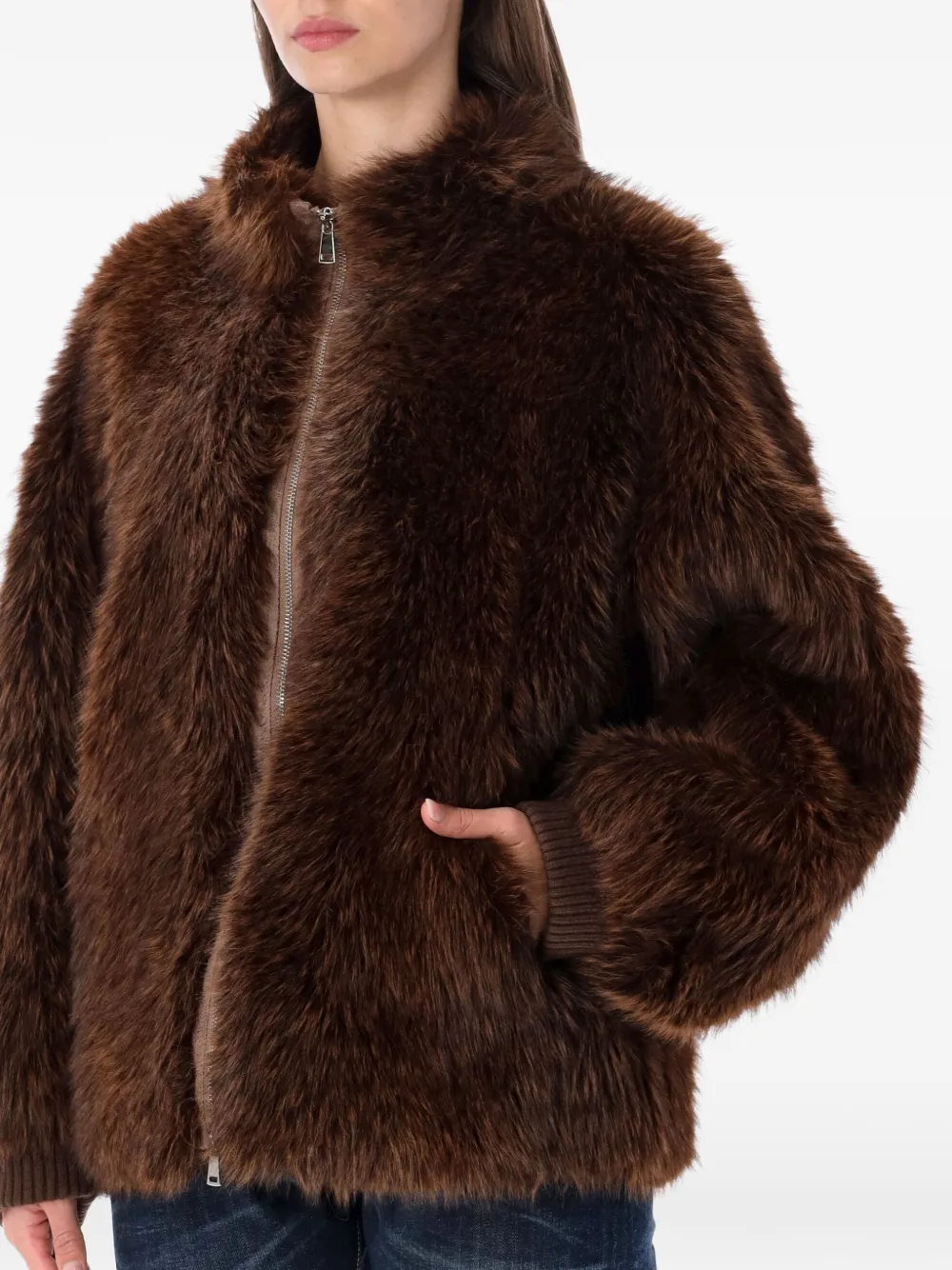 Sword Jas van imitatiebont Bruin