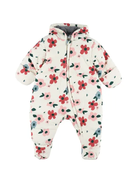 Petit Bateau traje de nieve acolchado con estampado floral