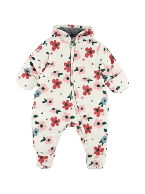 Petit Bateau floral-print padded snowsuit