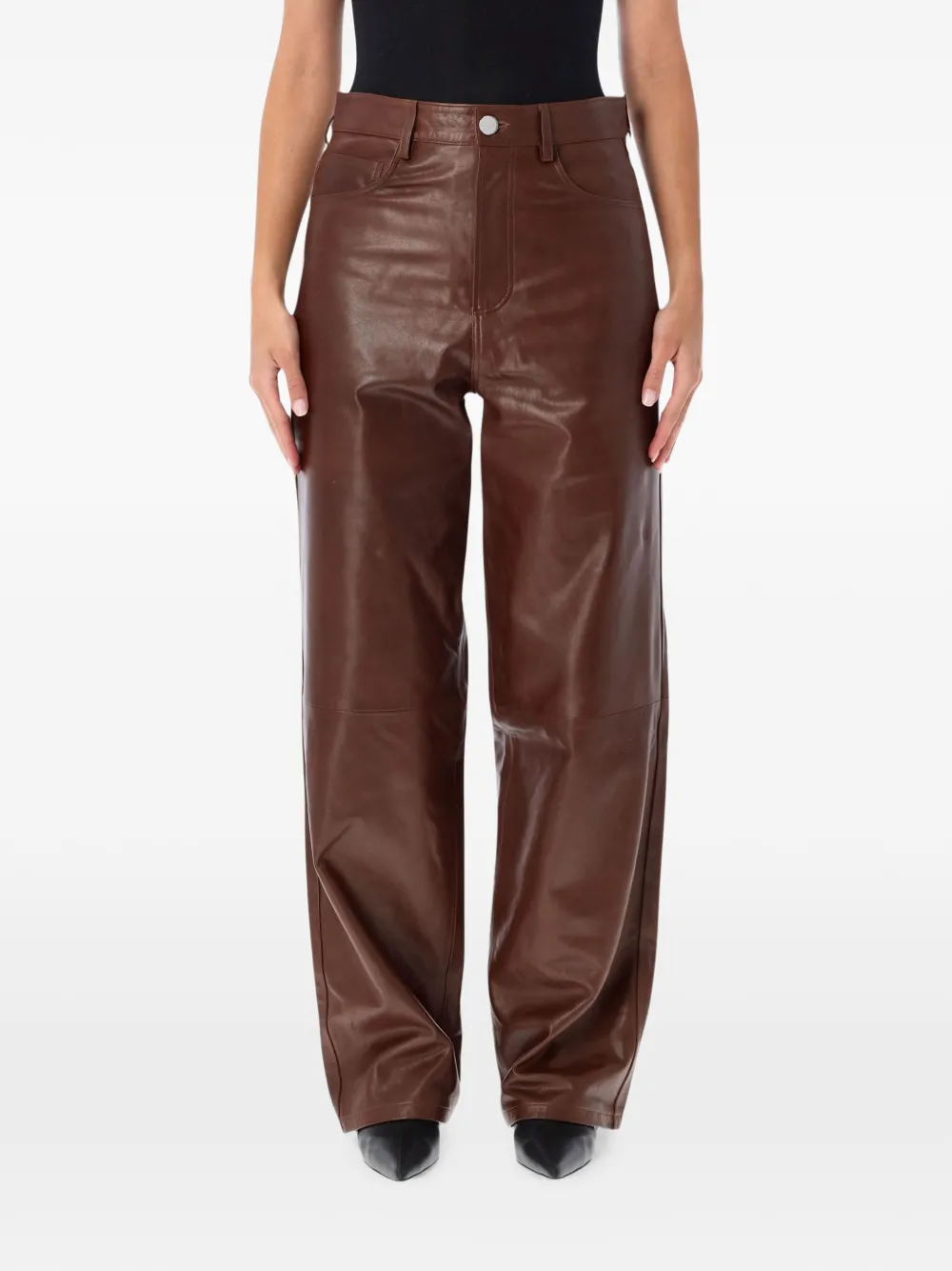 Róhe leather straight-leg trousers