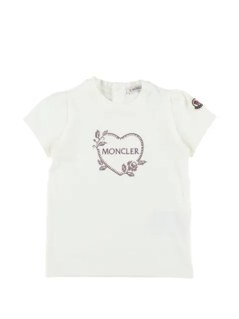 Moncler Enfant logo-embroidered heart-motif T-shirt