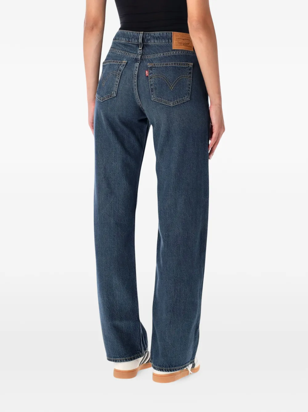 Levi's faded straight-leg jeans Blauw