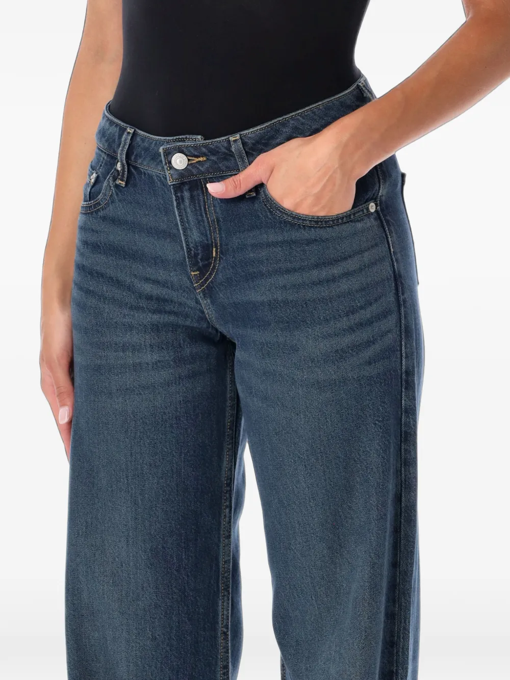 Levi's faded straight-leg jeans Blauw