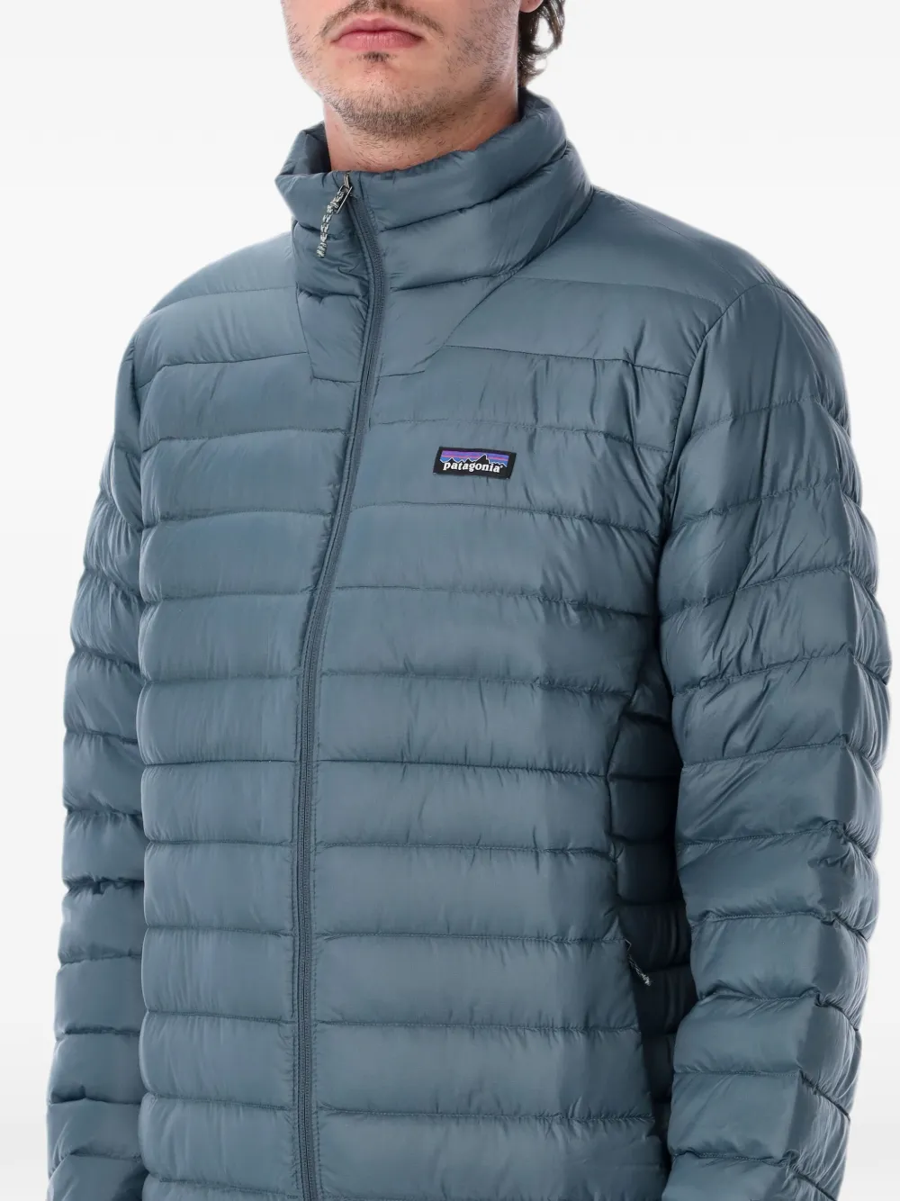 Patagonia Gewatteerde jas met logopatch Blauw