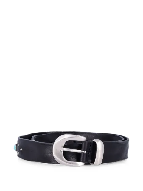 MANCINI 1979 Alfred stud-embellished turquoise-detail belt