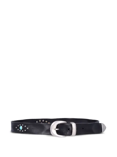 MANCINI 1979 Alfred stud-embellished turquoise-detail belt