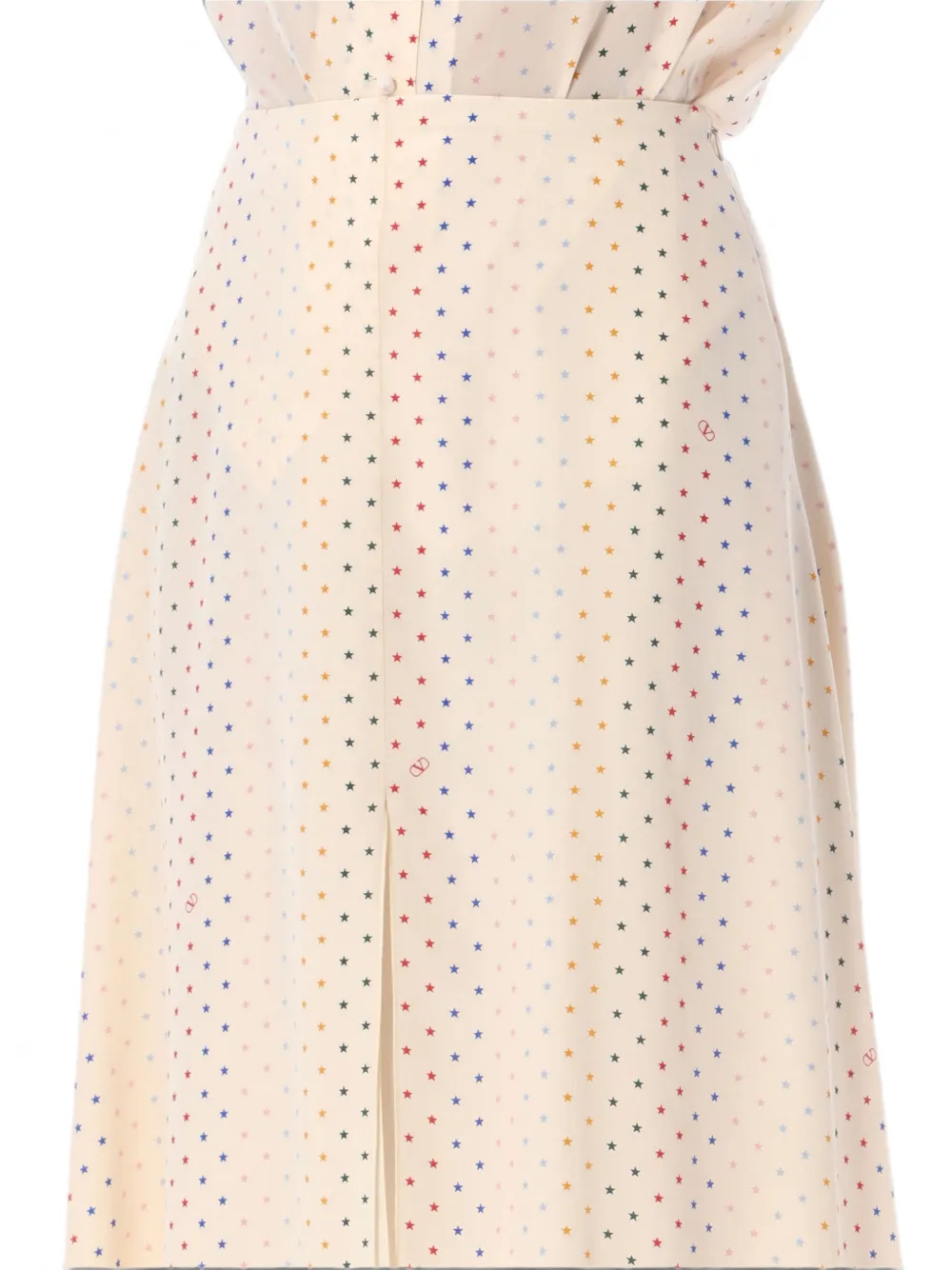 Valentino Garavani vLogo midi-rok met sterren-print Beige