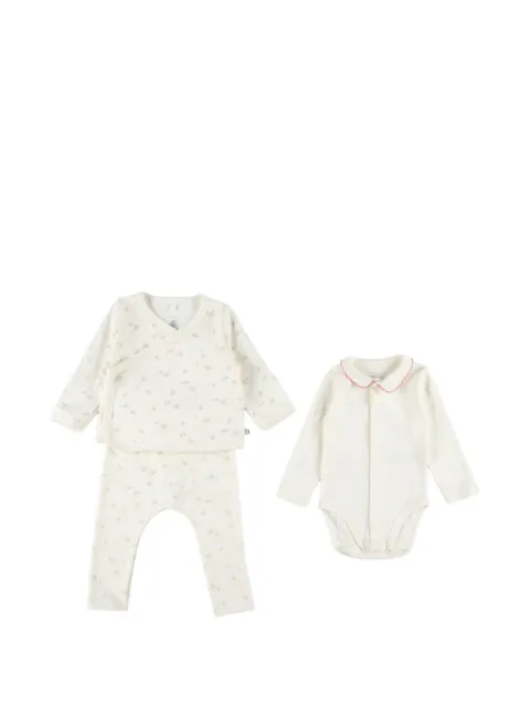 Petit Bateau floral-print babygrow (set of three)
