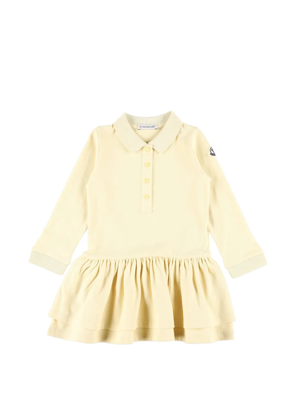 Moncler Enfant robe à patch logo - Jaune