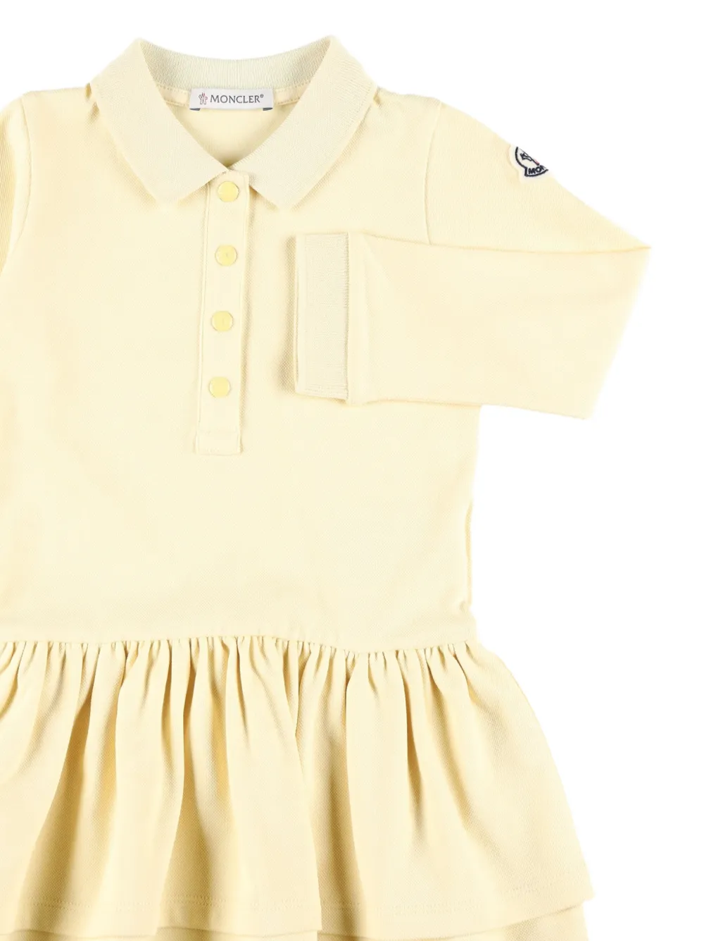 Moncler Enfant Gelaagde jurk met logopatch Geel