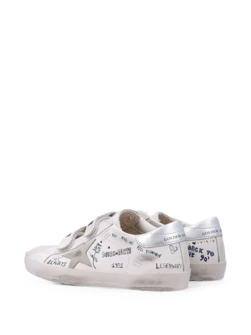 Golden Goose Kids Old School touch-strap sneakers Wit