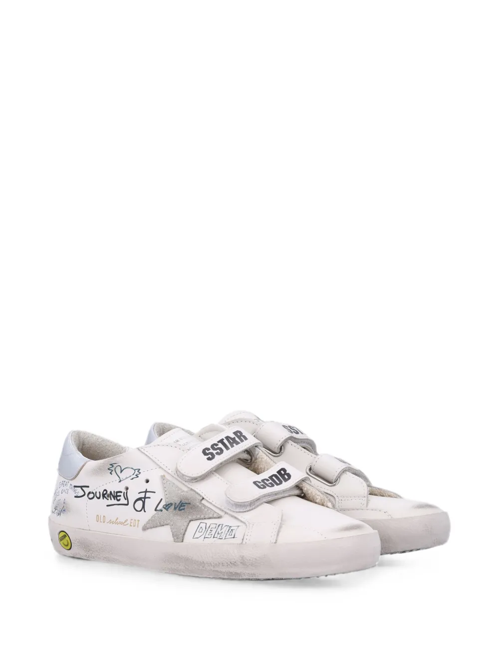Golden Goose Kids Old School touch-strap sneakers Wit