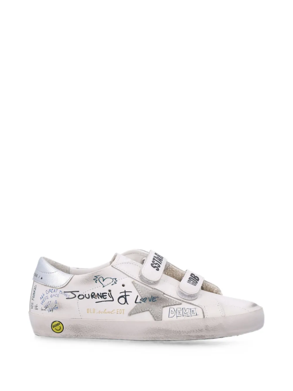 Golden Goose Kids Old School touch-strap sneakers - Bianco