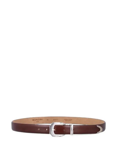 MANCINI 1979 engraved-buckle leather belt