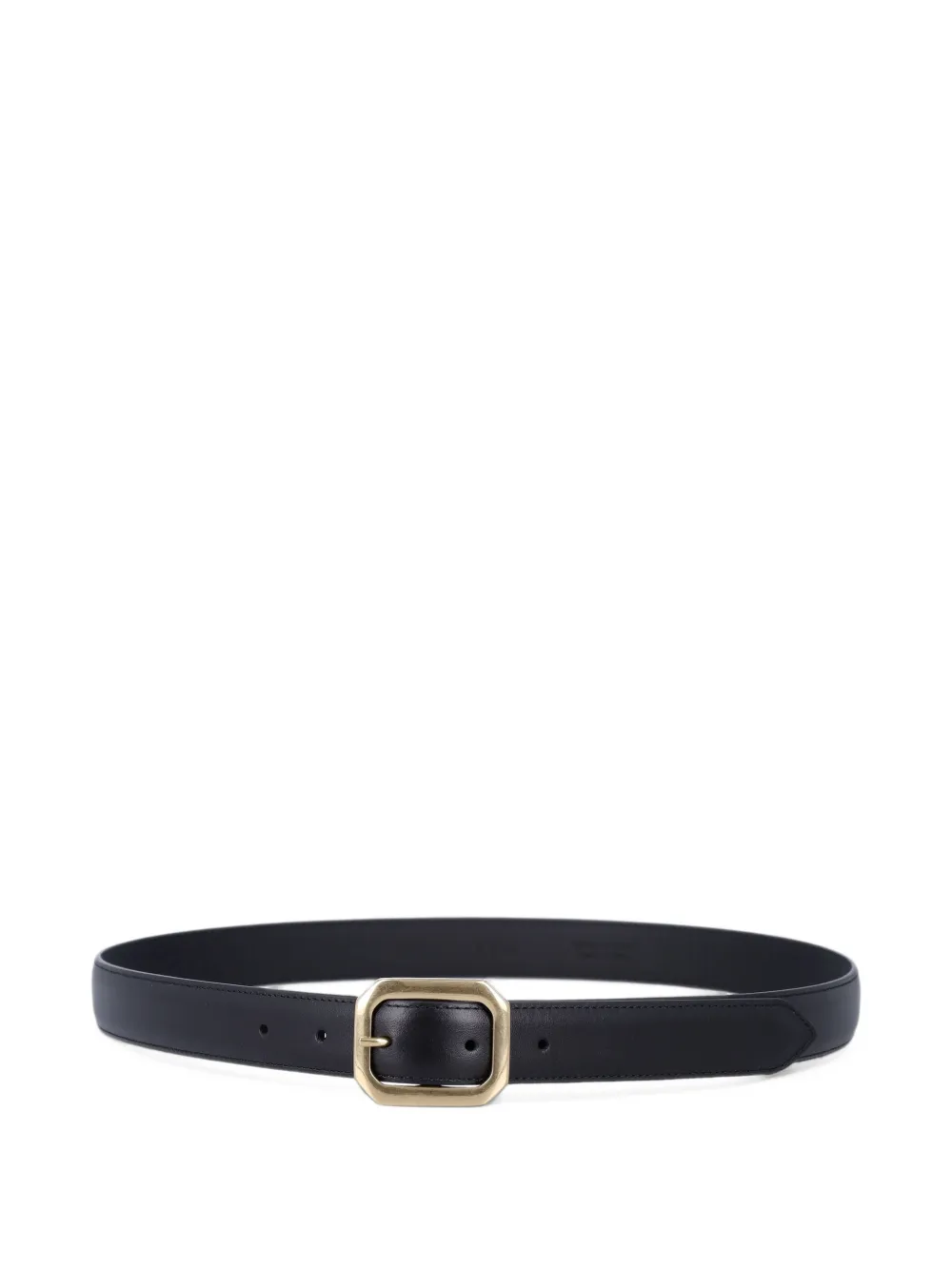 Mancini 1979 Geometric-buckle Leather Belt In Black