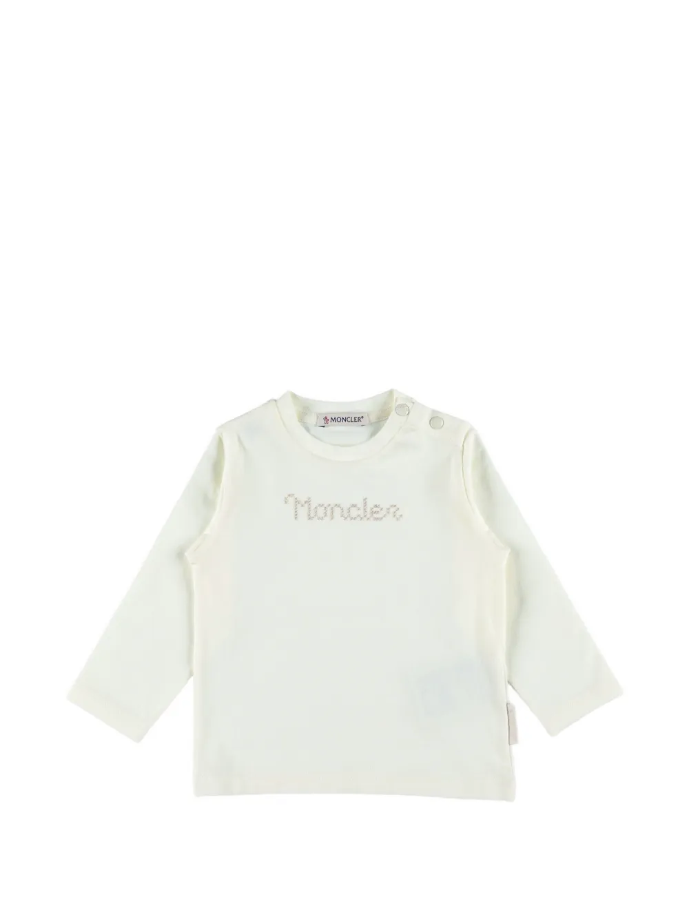 Moncler Enfant Broek en sweater met geborduurd logo Beige