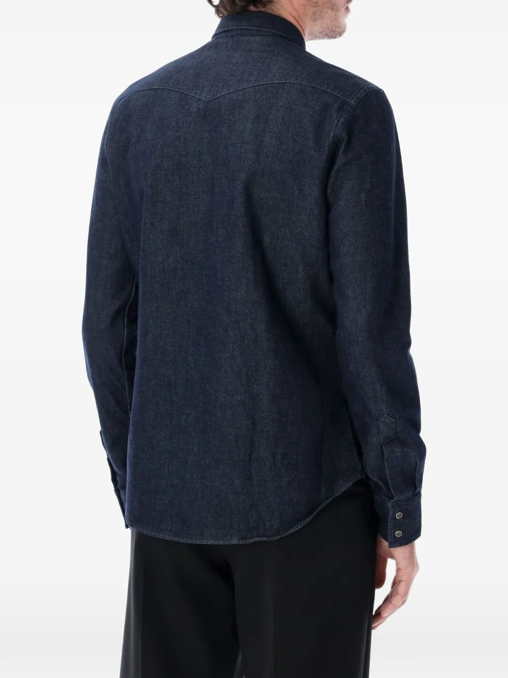 Xacus flap-chest-pockets denim shirt Blauw