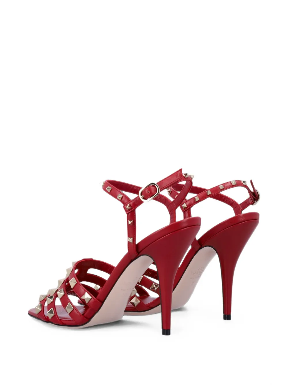 Valentino Garavani Rockstud kidskin sandals 100mm Rood