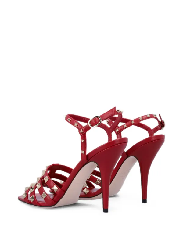 Valentino Garavani ロックスタッズ キッドスキン サンダル | レッド