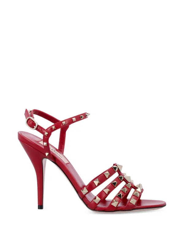 Valentino Garavani ロックスタッズ キッドスキン サンダル | レッド