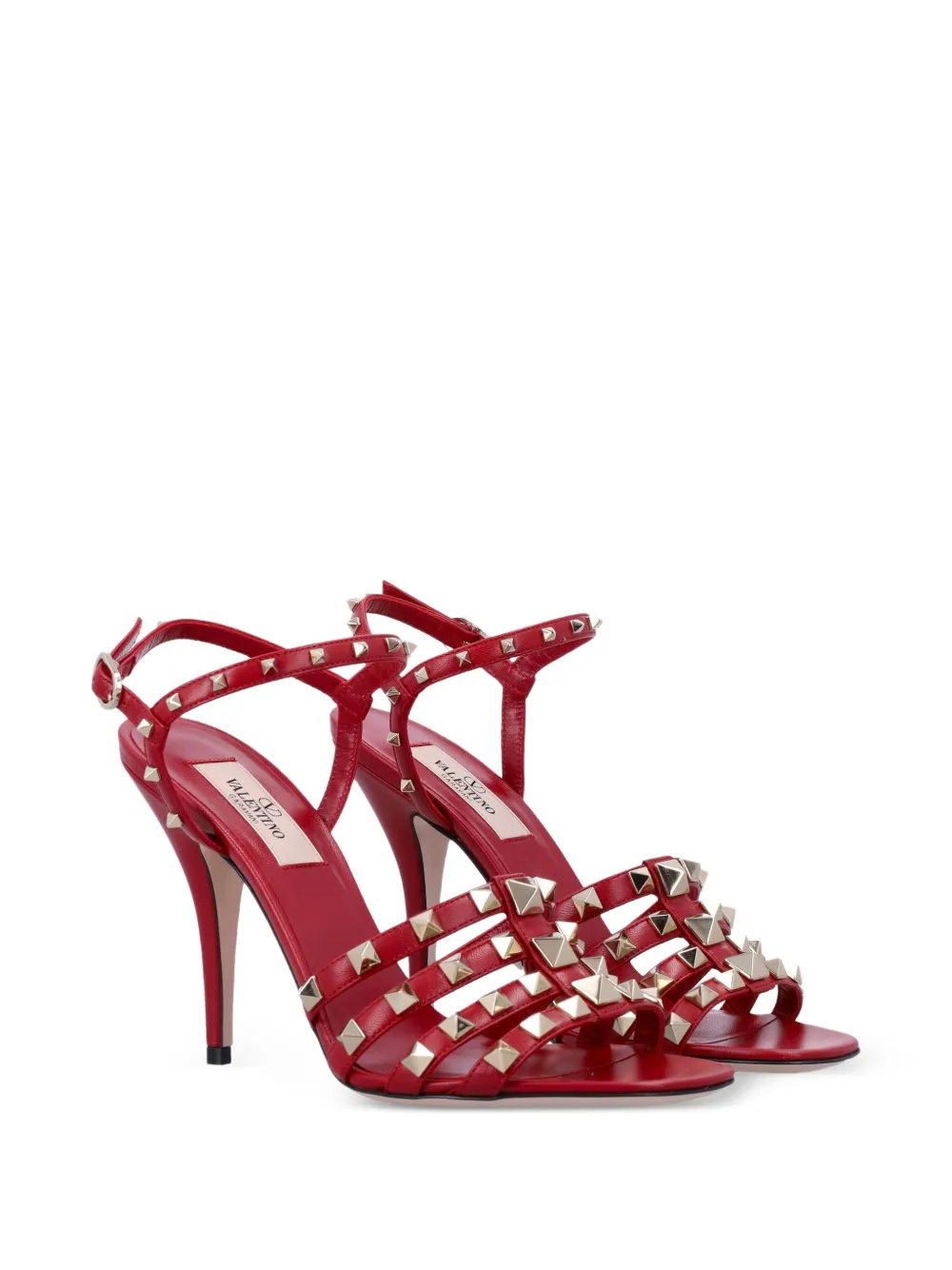Valentino Garavani ロックスタッズ キッドスキン サンダル | レッド