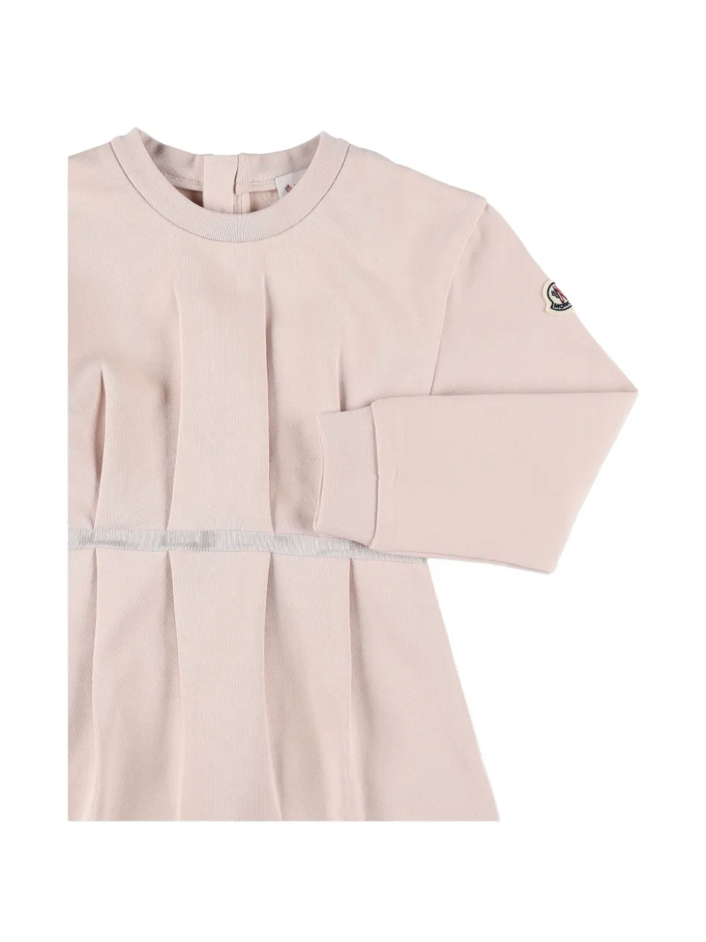 Moncler Enfant Jurk met logo-patch en plooien Roze