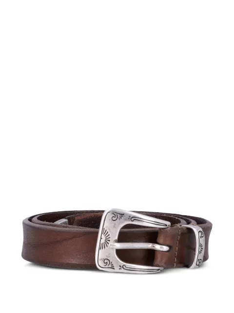 MANCINI 1979 William engraved-buckle leather belt