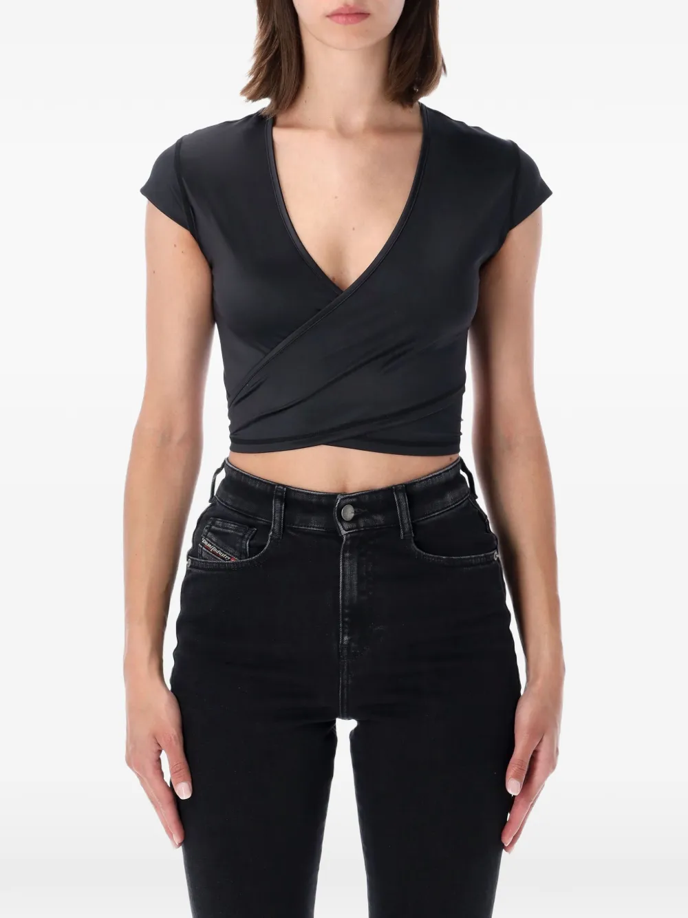 Diesel wrap-style cropped top - Nero