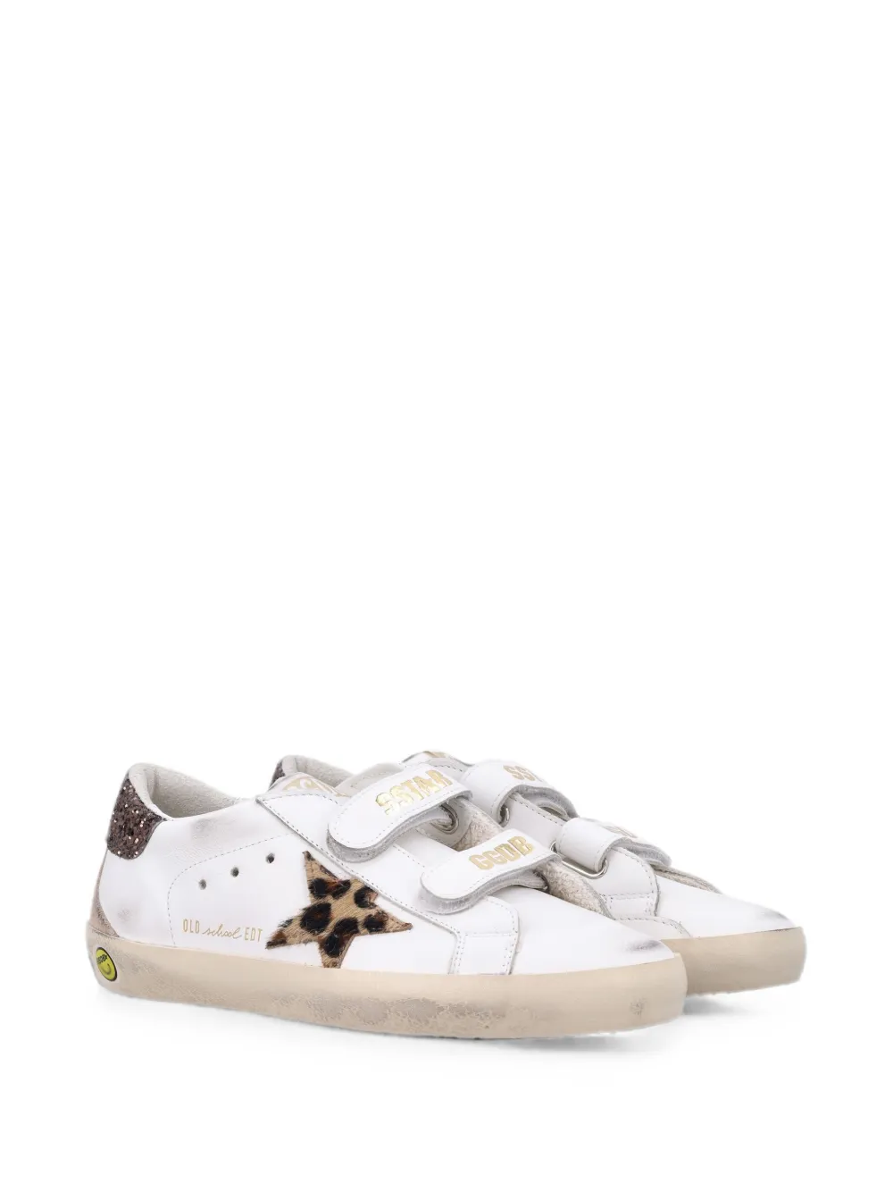 Golden Goose Kids Old School leopard-print sneakers Wit