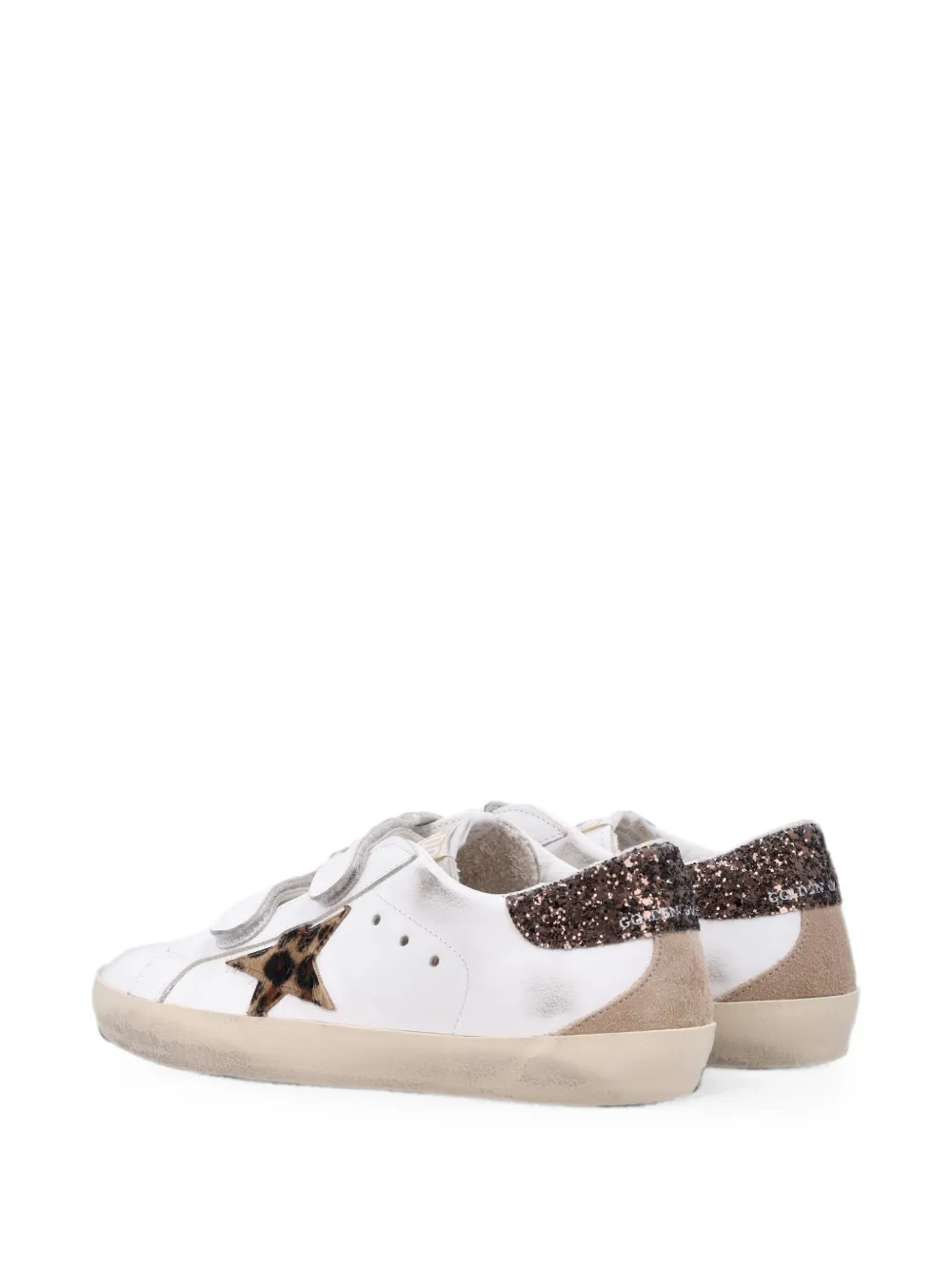 Golden Goose Kids Old School leopard-print sneakers Wit