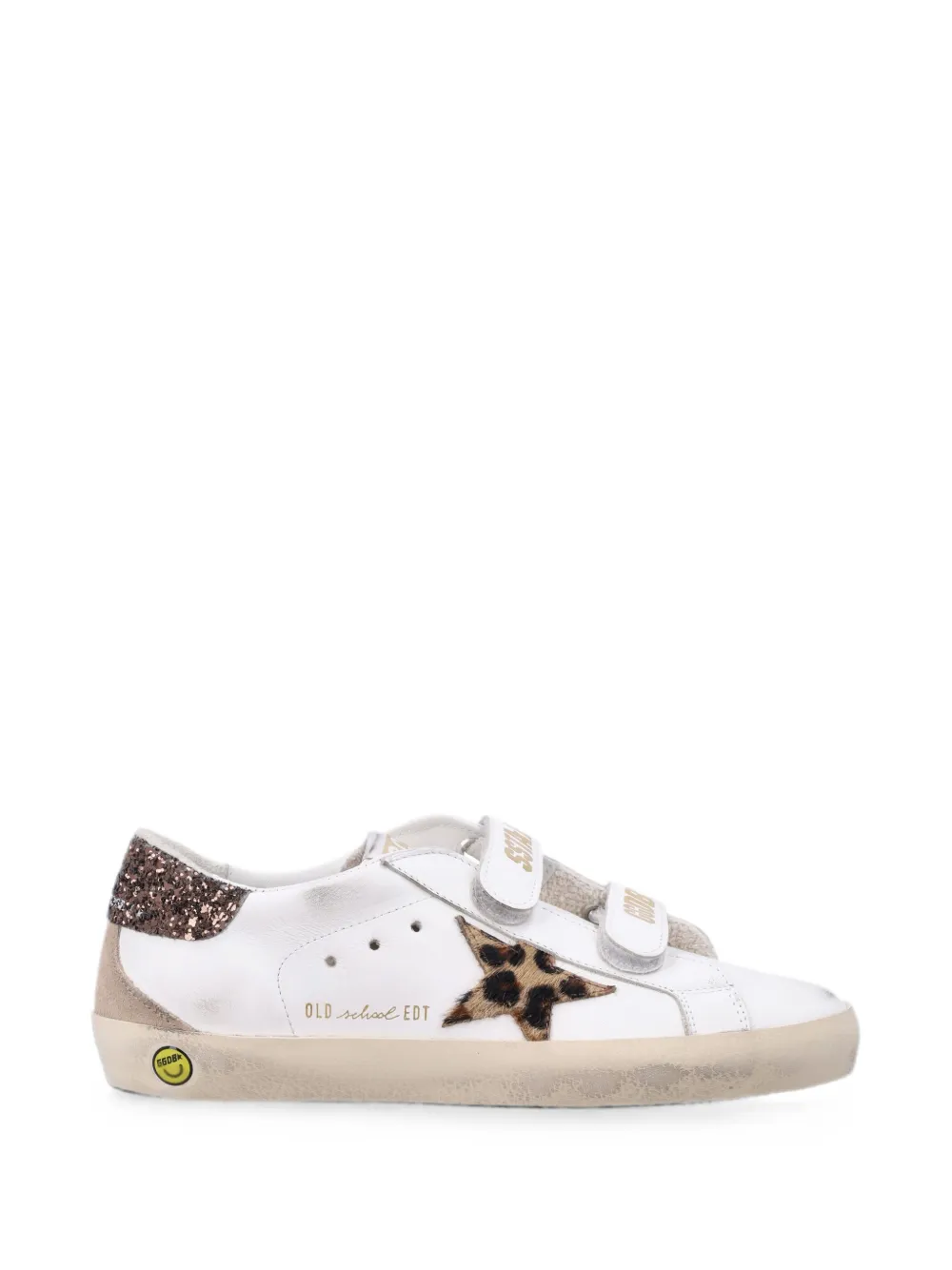 Golden Goose Kids Old School leopard-print sneakers Wit