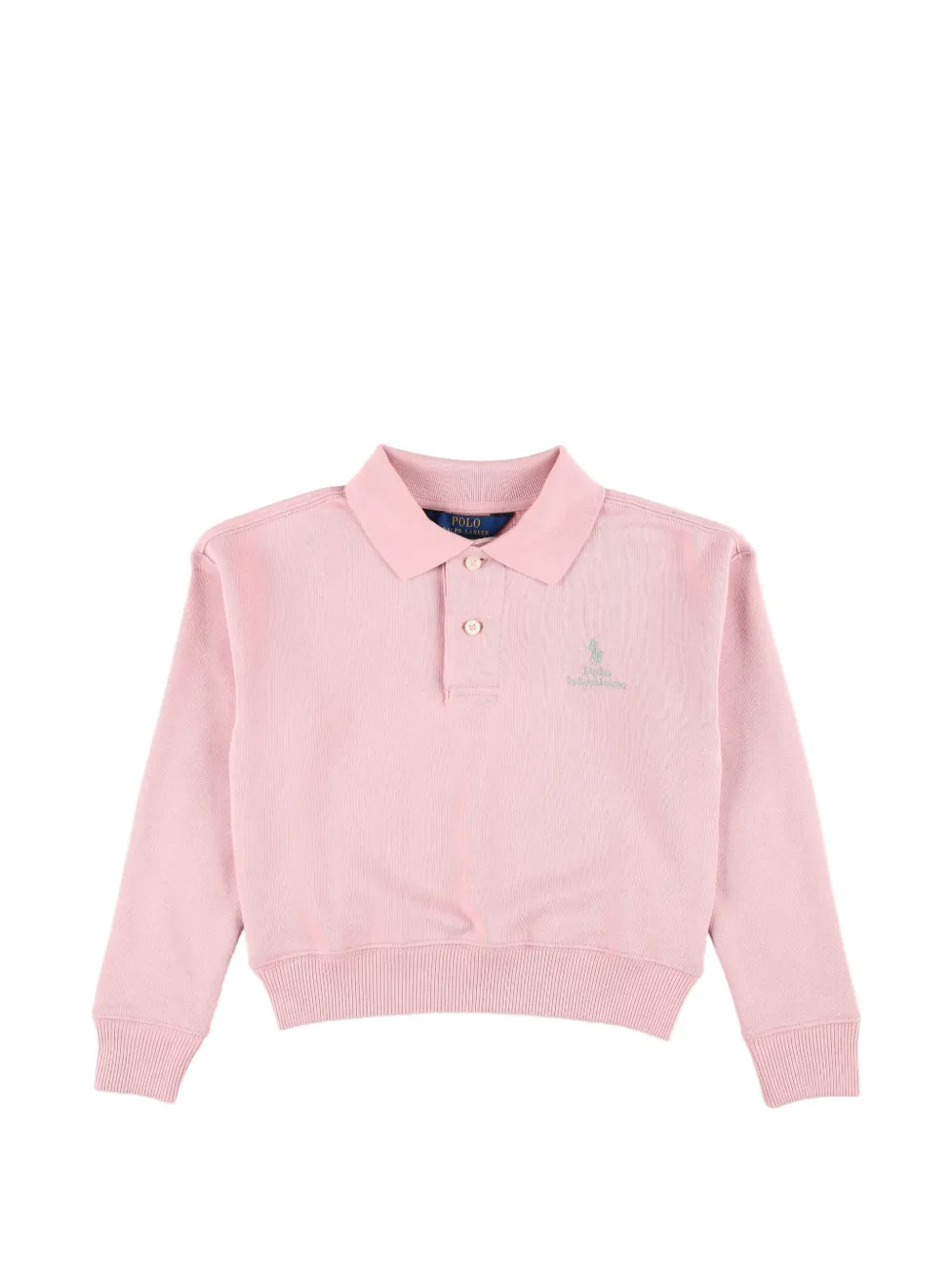 POLO RALPH LAUREN KIDS logo-embroidered polo-collar sweater - Pink